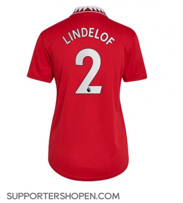 Manchester United Victor Lindelof #2 Hemma Matchtröja Dam 2022-23 Kortärmad